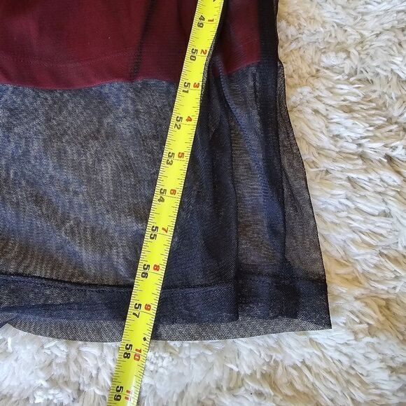 Vintage RAMPAGE Women's Maxi Dress Red- Black Mesh Overlay/ 3D Size Small Y2K - Picture 10 of 10